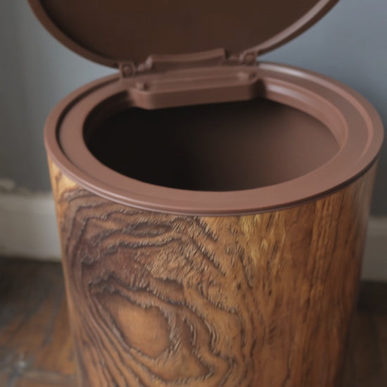 Papelera SM Retro Imitación Madera 5L con Tapa