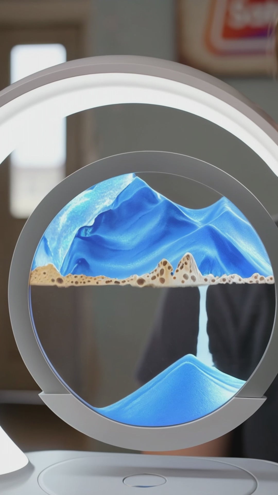 Lámpara de Mesa Reloj de Arena 3D Arena Movediza Carga Inalámbrica