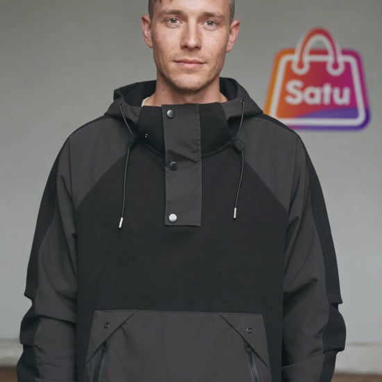Buzo con Capucha SM Hombre Oversize Talles Grandes Negro