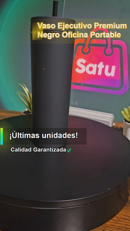 Vaso Ejecutivo Premium Negro Oficina Portable