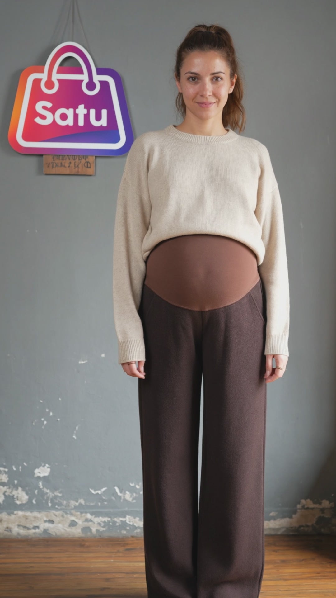 Pantalón Palazo Maternales Invierno Forro Polar Gruesos Cálidos