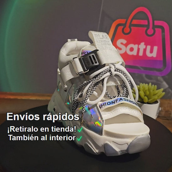 Zapatilla Chinela Cordones Blanco Verano Mujer