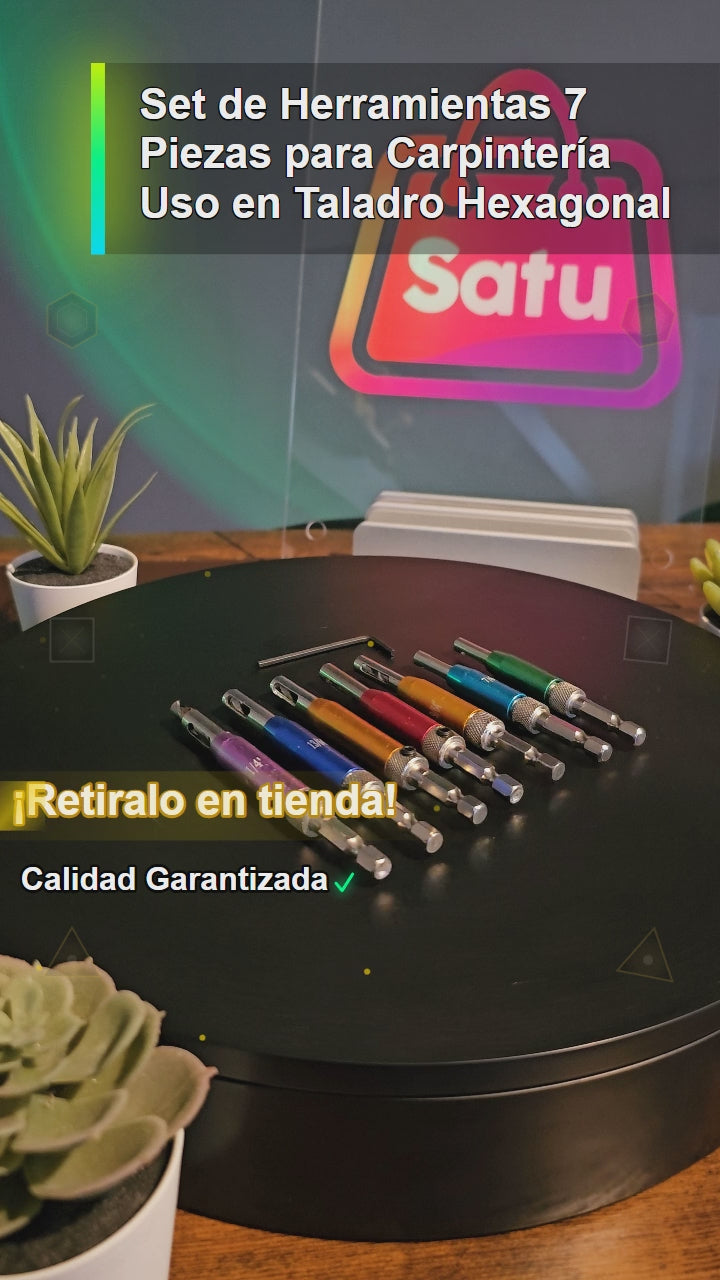 Set de Herramientas 7 Piezas para Carpintería Uso en Taladro Hexagonal