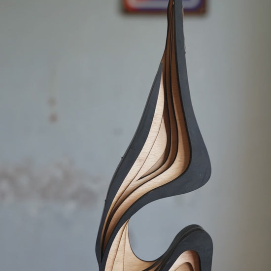 Escultura Abstracta Estilizada Madera Minimalista Decoración Hogar