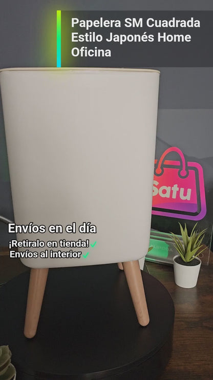 Papelera SM Cuadrada Estilo Japonés Home Oficina