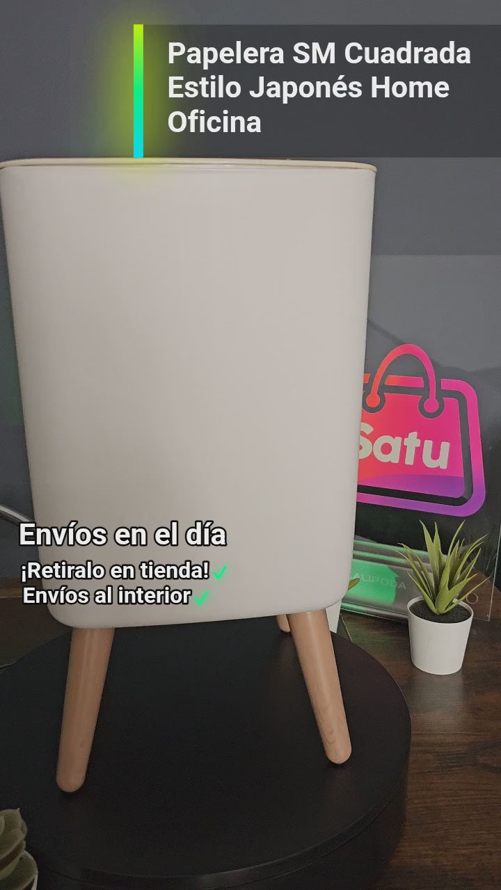 Papelera SM Cuadrada Estilo Japonés Home Oficina