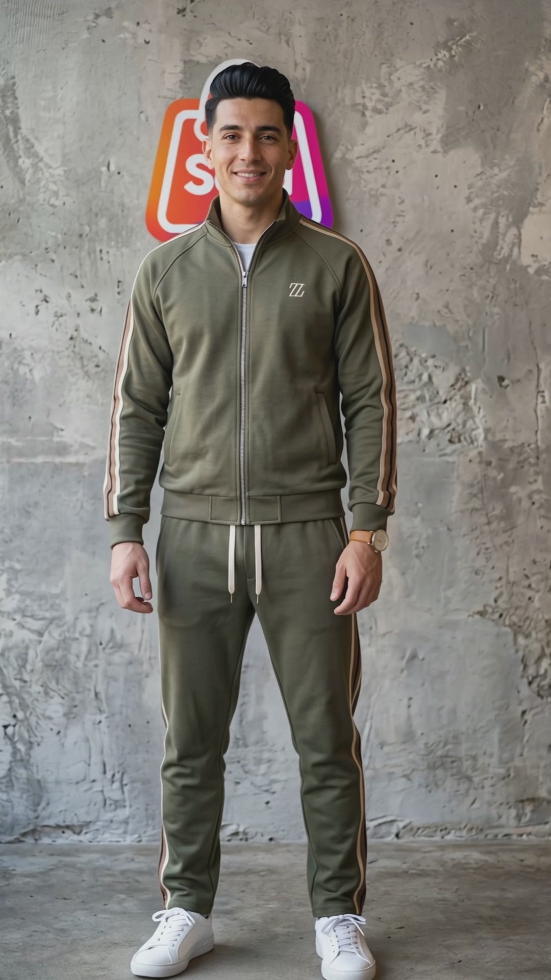 Conjunto Deportivo Hombre SM Bordado Trendy Media Estación