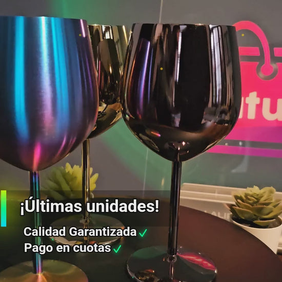 Copa de Vino Acero Inoxidable Varios Colores Elegante