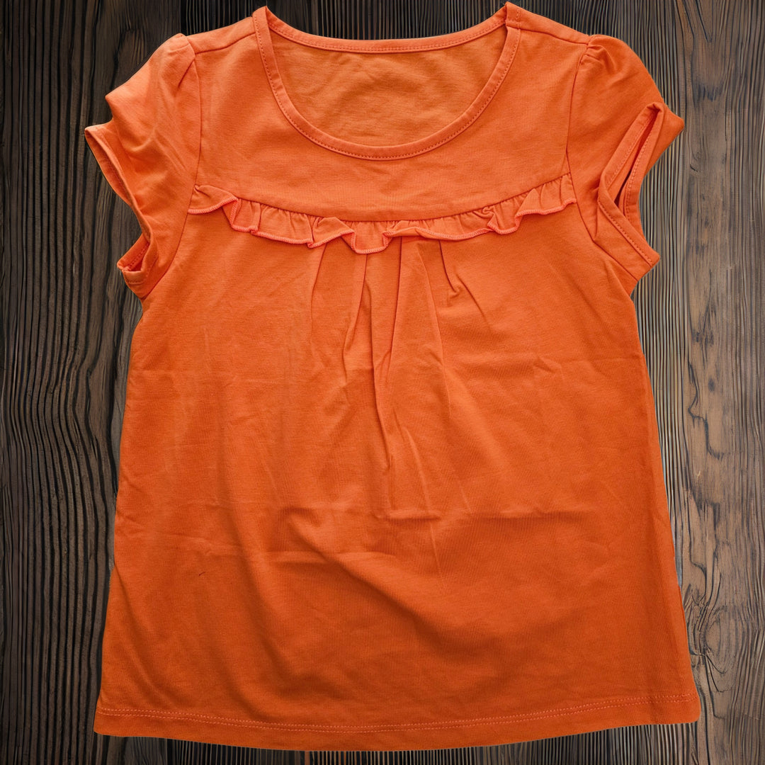 Remera niña lisa manga con volado
