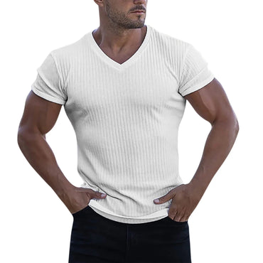 Remera hombre MC al cuerpo escote v