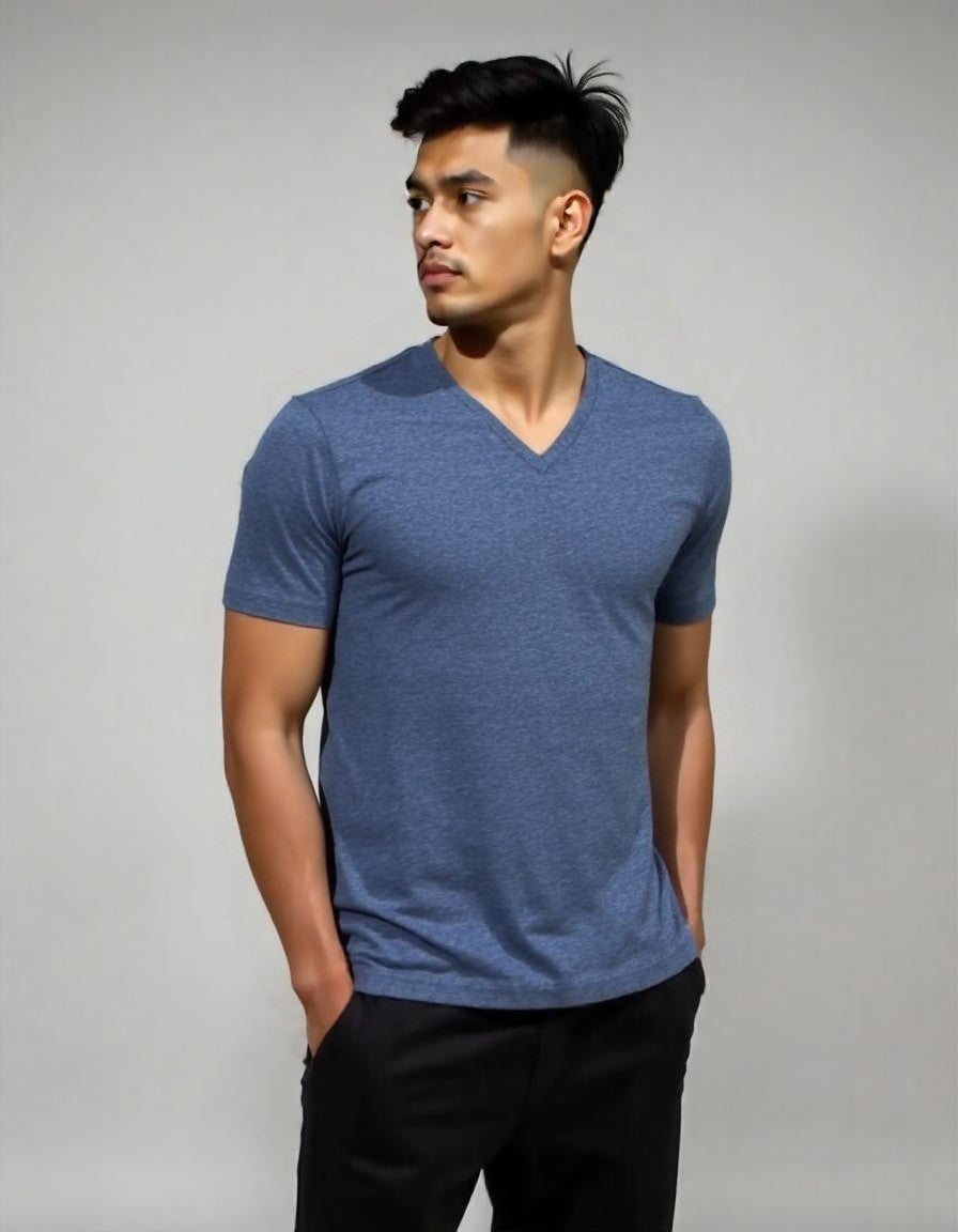 Remera hombre MC MTL Apparel lisa escote V