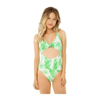 Bikini dama entero con hojas panza abierta