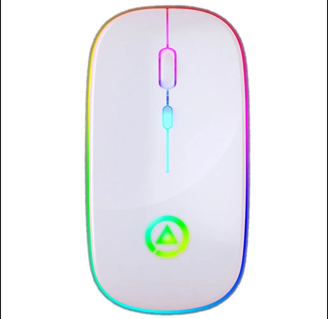 Mouse gamer plano Inalambrico 2.4 Ghz RGB recargable 1600 DPI