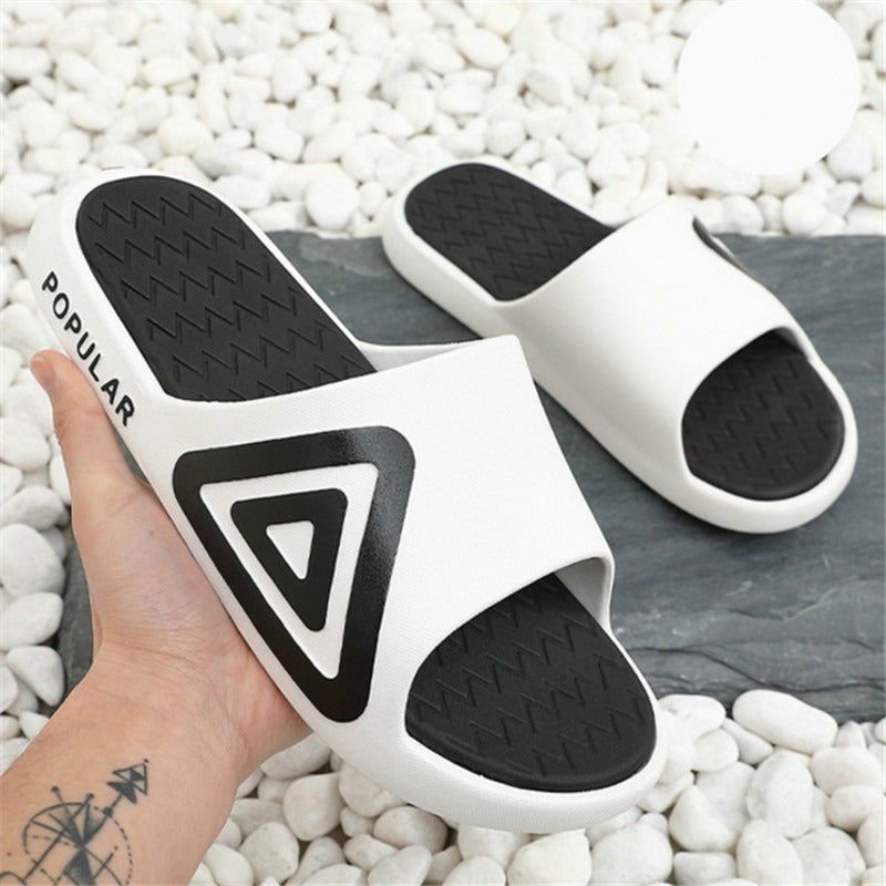 Chinelas Ojotas hombre Triangulos - Blanco