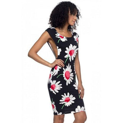 Vestido manga corta con Flores grandes Capella