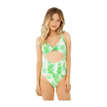 Bikini dama entero con hojas panza abierta