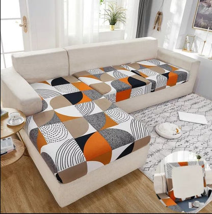Funda de almohadones diseño circulos naranja