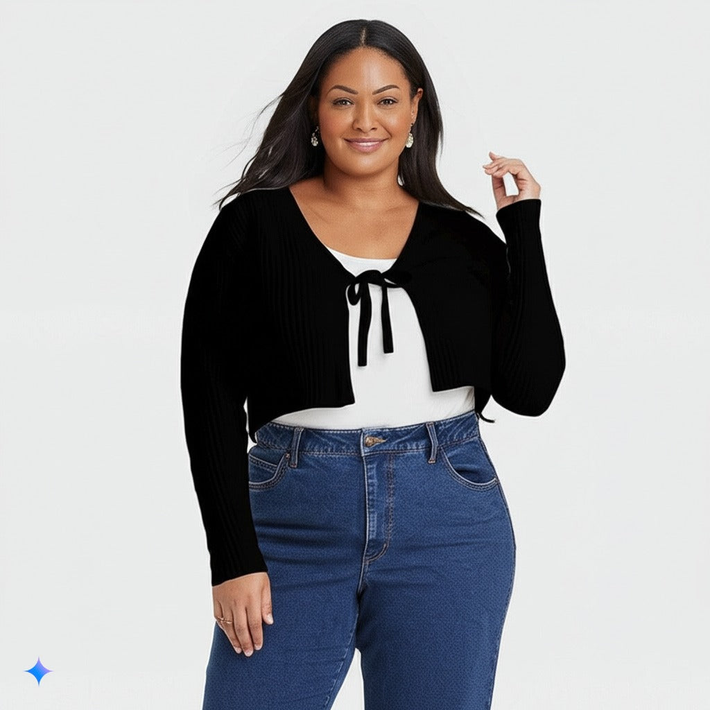 Saco dama Ava Viv hilo corto Plus Size de atar