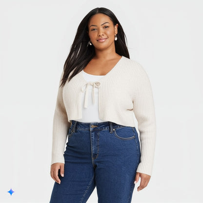 Saco dama Ava Viv hilo corto Plus Size de atar