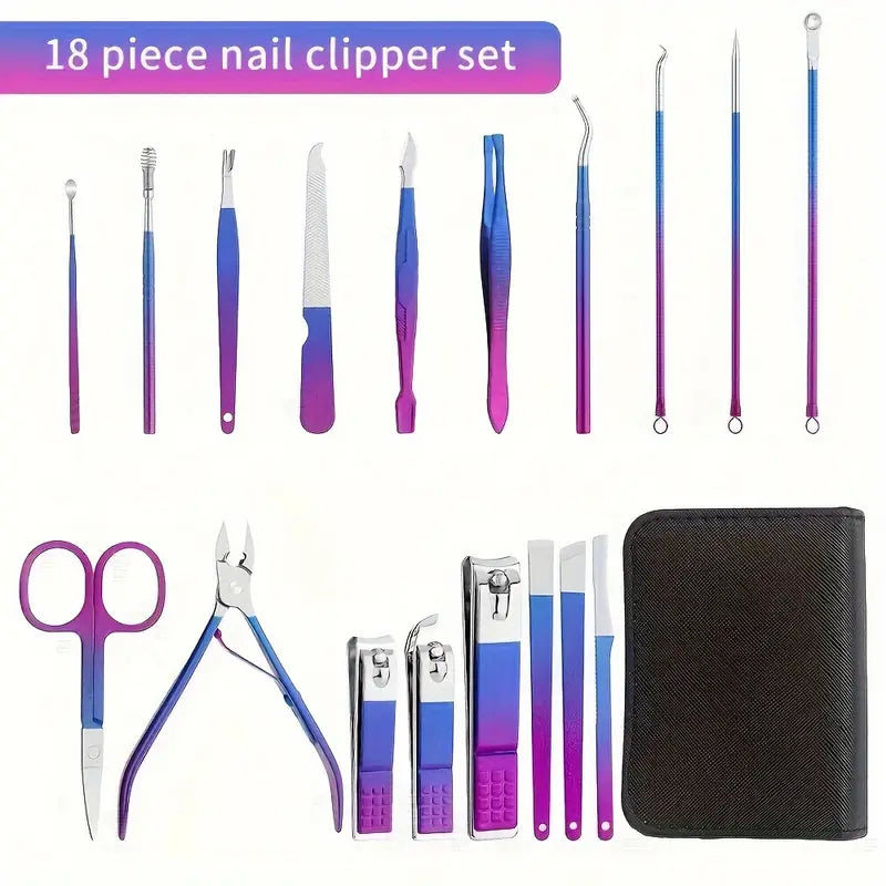 Set de Manicura y Pedicura 18 piezas 