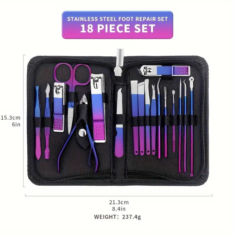 Set de Manicura y Pedicura 18 piezas 