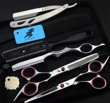 Set de peluqueria 6 piezas navajas y tijeras
