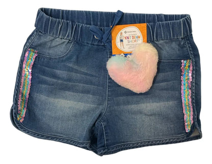 Short niña lentejuelas jean