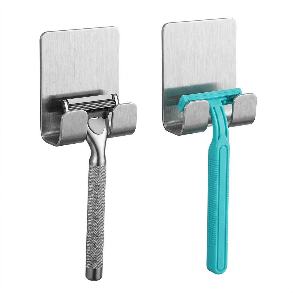 Soporte De Afeitar Acero Inox  Ganchos De Baño