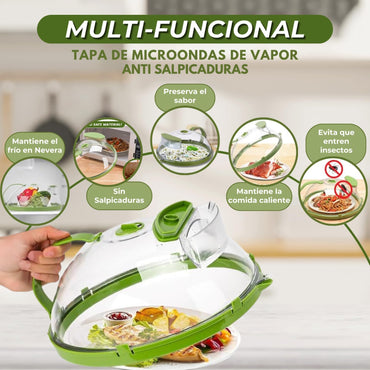 Tapa Cubreplatos para microondas  mantiene la humedad 