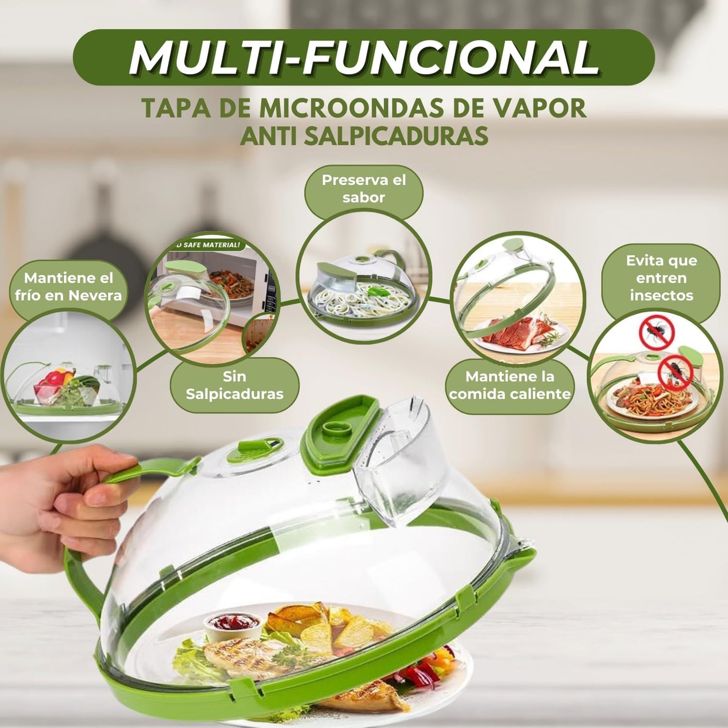 Tapa Cubreplatos para microondas  mantiene la humedad 