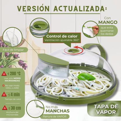 Tapa Cubreplatos para microondas  mantiene la humedad 