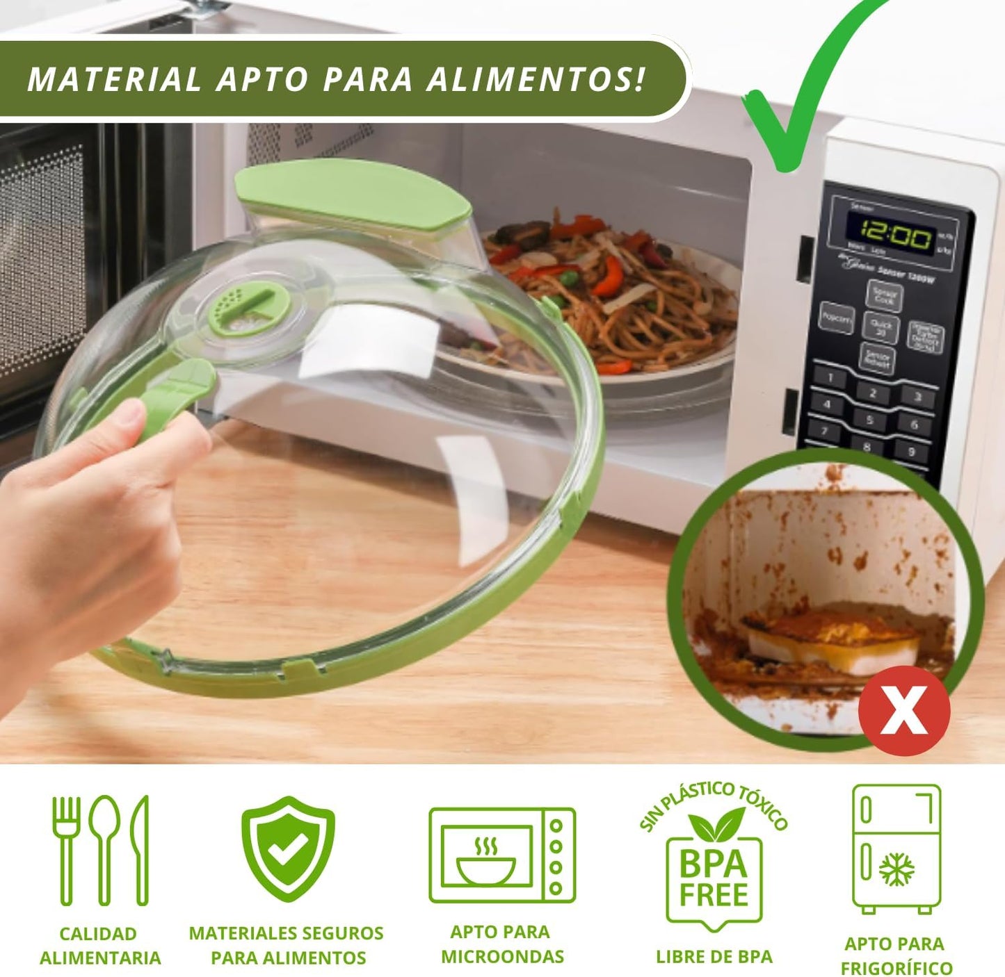 Tapa Cubreplatos para microondas  mantiene la humedad 
