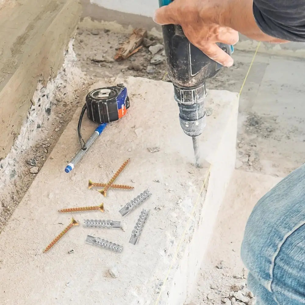 Tornillos + taco autoperforantes de expansión metálicos dentados