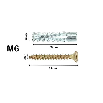 Tornillos + taco autoperforantes de expansión metálicos dentados
