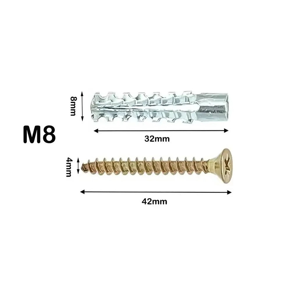 Tornillos + taco autoperforantes de expansión metálicos dentados