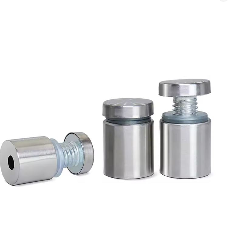 Tornillos decorativos de acero inoxidable negro, clavos dorados cepillados acrílicos. Ideales para fijación de vidrio, espejos y paneles publicitarios personalizados.