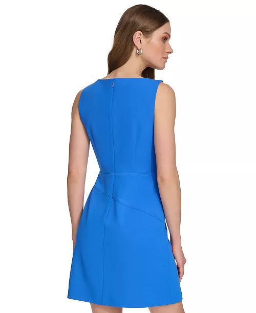 Vestido dama DKNY Midi crepe con cinto y ebilla
