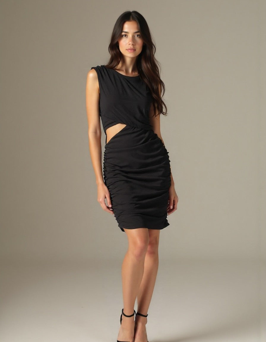 Vestido dama Guess panza abierta espalda fruncida