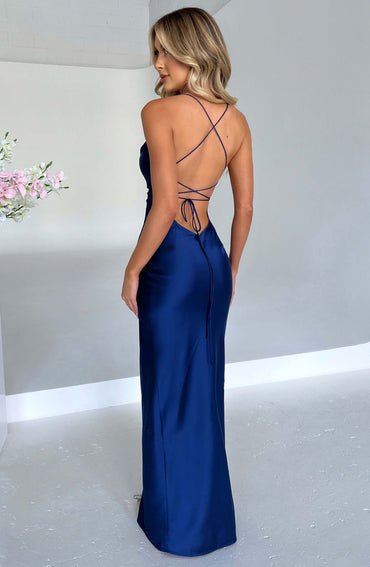Vestido dama satin solera espalda cruzada