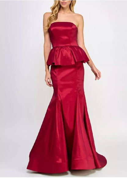 Vestido dma Bee Darlin bordo straples satin